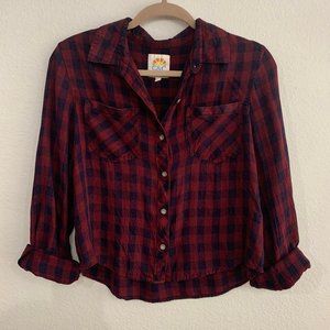 C&C California Red&Navy Plaid Shirt Size Small